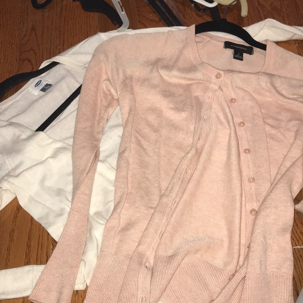 Light pink and White sweaters